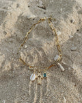 Safety pin charm necklace